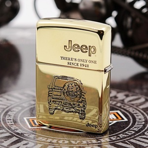 zippo打火机正版纯铜双面精雕 jeep汽车 大吉普