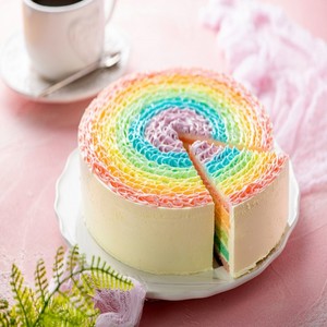 玛可巴利8寸彩虹慕斯冷冻蛋糕 西点甜品咖啡馆 720克 解冻即食