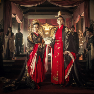 扶摇同款汉服婚服皇后装古装中式婚纱周制婚服演出服凤冠霞帔拖尾