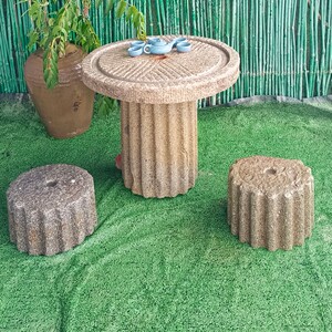 老石磨石头查台磨盘复古怀旧庭院民宿景区摆放别墅木架茶桌茶海