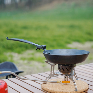 触造 户外折叠铁锅手工锻造无涂层熟铁不粘野炊牛排露营
