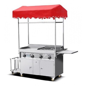 600人付款淘宝炒饭炒面车手摆摊煤气小贩烤炉地摊移动烧烤手推车推车