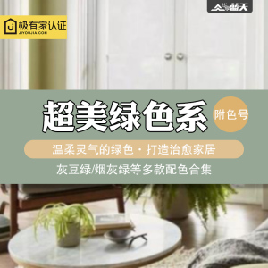灰豆绿复古绿色水性墙漆莫兰迪系油漆内墙彩色自刷环保涂料背景墙