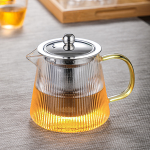 玻璃茶壶泡茶壶家用锤纹花茶耐高温茶水分离加厚电陶炉煮茶具套装
