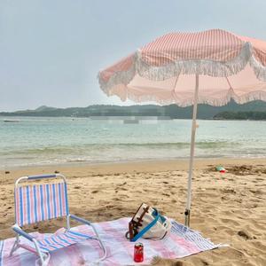 沙滩伞便携式遮阳挡露天花园庭院带伞户外野餐露营伞桌椅摆摊阳伞