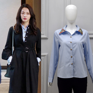 姚晨同款衬衣蓝色