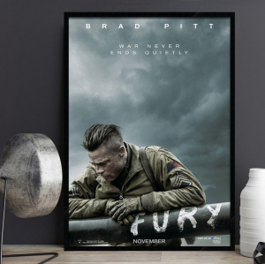 fury 布拉德·皮特 狂怒 电影海报装饰画 二战 复古 餐厅酒吧挂画