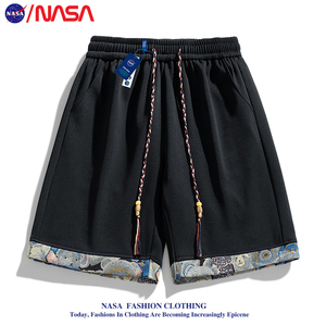 NASA民族风设计感短裤男士夏季潮牌高街休闲裤复古宽松百搭五分裤