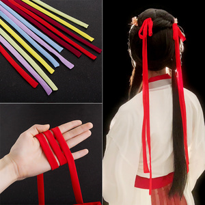 古风汉服细发带编发窄丝带复古抹额飘带红发绳束发头饰儿童发饰