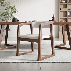 实木意式餐椅创意简约家用书桌靠背椅北欧茶台设计师休闲软包椅子