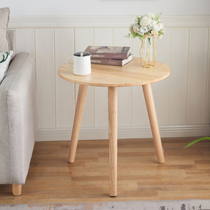 实木小圆桌茶几小桌子圆形小茶几简易小圆茶几阳台小茶桌小圆桌边