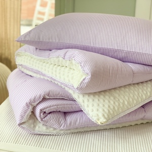 韩国豆豆绒被子定制款两用棉加绒软冬被单双人贴身保暖学生被芯2m