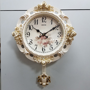 复古简约欧式挂钟现代静音摆钟表创意田园家用客厅卧室壁时钟美式
