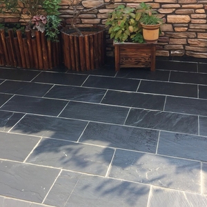 热销庭院青石板地铺石仿古文化石室外花园客厅阳台卫生间黑色防滑