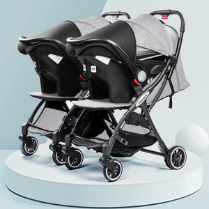 婴儿推车双胞胎轻便折叠龙凤胎可拆分坐躺双人宝宝三合一提篮