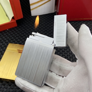 钢音纯铜朗声打火机 充气侧滑砂轮式 纯铜机芯 拉丝银s.l.dupeut