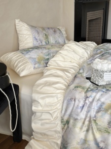 Mahouse︱法式浪漫褶皱天丝棉四件套少女复古风柔软被套床单床品