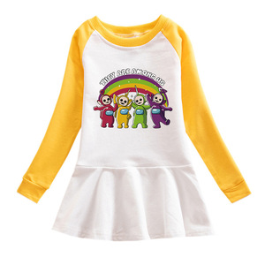 春秋款儿童女童长袖裙子个性公主裙棉连衣裙衣服天线宝宝童装动漫