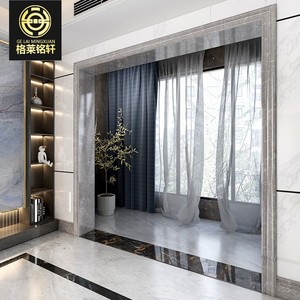 通体大理石门框门套客厅阳台瓷砖包边石材窗台板电梯整体收边条