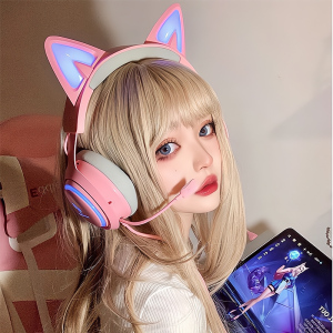 Somic/硕美科耳机头戴式有线手机电脑通用电竞游戏耳麦可爱猫耳朵