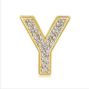 新款创意款字母y家胸针 高档镶钻简约服装胸花潮衣饰别针领针y001