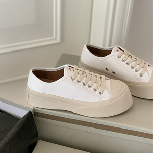 原单品质 marni 玛尼大头鞋系带厚底玛丽珍女士休闲帆布小白鞋女