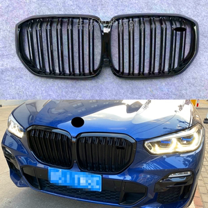 适用于19款新宝马x5 g05改x5m双线双杠亮黑哑黑中网前杠进气格栅