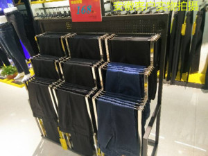 服装店挂裤子展示架 牛仔裤货架不锈钢裤台男装店铺中岛架落地式
