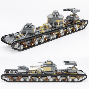 苏联kv6重型坦克履带两栖装甲步兵战车moc防空火箭炮军事拼插积木