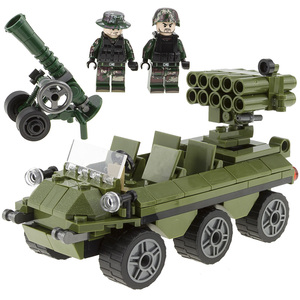 森宝积木山猫全地形突击车武装战术重型运输卡车自行火炮拼装玩具