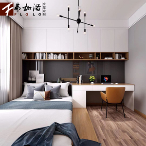 榻榻米床衣柜一体书房床柜飘窗柜卧室小户型组合整体家具全屋定制
