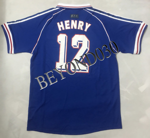 1998法国主场12#henry 12号亨利10#zidane球衣/足球服/波衫/shirt