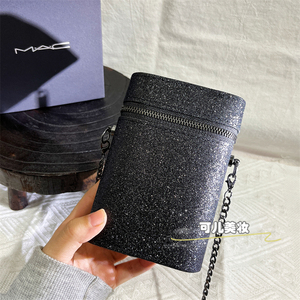 mac/魅可闪钻链条包黑色化妆包钥匙包气垫包链条可拆卸 带盒子