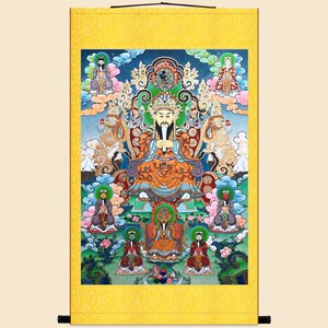 龙五爷画像 五台山财神卷轴挂画 中式复古装饰字画可来图定制订做