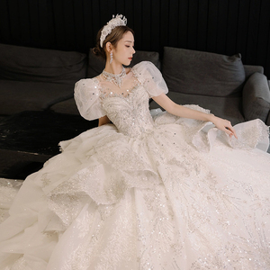 《浮梦》奢华重工新娘主婚纱2022新款宫廷风高级感大拖尾高端复古