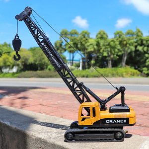 儿童升降吊机玩具大号履带吊车挂钩小孩仿真起重机模型工程车男孩