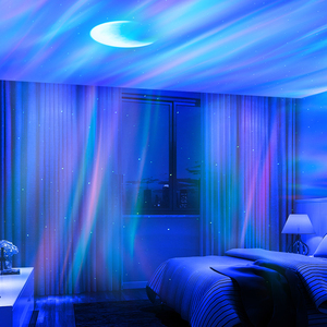 创意星空灯北极光小夜灯睡眠卧室月亮氛围灯投影仪浪漫满天星情调