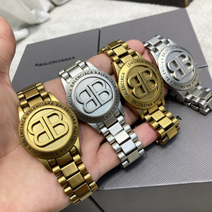 双b手链复古镀k金无指针手表链巴黎b家b字母logo手链小众高级感