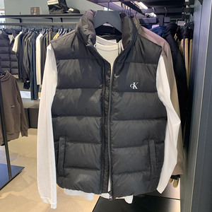 ck jeans国内代购2021秋冬新款男士短款羽绒马甲背心 j319055