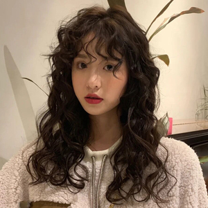 羊毛卷假发女中长发港风复古玉米烫蛋卷头长发泡面假发全头套式