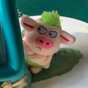 搞怪拽拽绿毛猪毛绒玩具公仔书包背包挂件汽车钥匙扣男女生日礼物