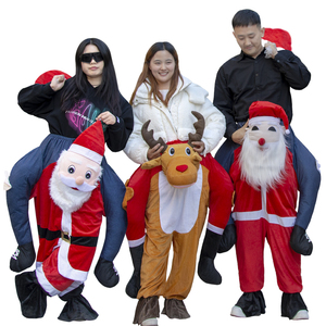 圣诞老人火鸡麋鹿雪宝充气服装行走卡通人偶圣诞节日年会酒吧表演