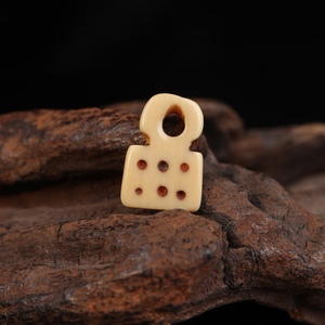 藏式老灵骨藏民手工雕刻咒点佛珠手串侧挂卡子西藏特色民族风文玩