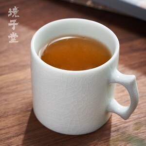 汝窑茶杯带把