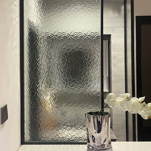 现代简约艺术水波纹玻璃屏风客厅入户玄关设计网红卫生间半隔断