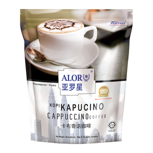 ALOR亚罗星马来西亚进口即速溶咖啡粉三合一卡布奇诺咖啡25gx16条