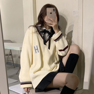 早春甜系套装女学院风衬衫毛衣两件套日系小个子盐系少女学生穿搭