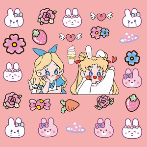 动漫卡通美少女战士滑板行李箱笔记本电脑吉他防水涂鸦贴纸cnshile