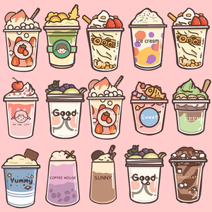 卡通可爱奶茶行李箱贴纸笔记本电脑手机ipad水杯头盔装饰贴画防水