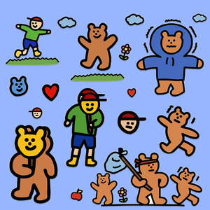 卡通简笔画贴纸